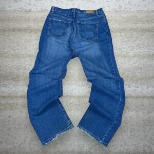 Vintage Y2K Tommy Hilfiger Jeans 34x32 Boyfriend Fit Medium Wash Denim Tan Logo